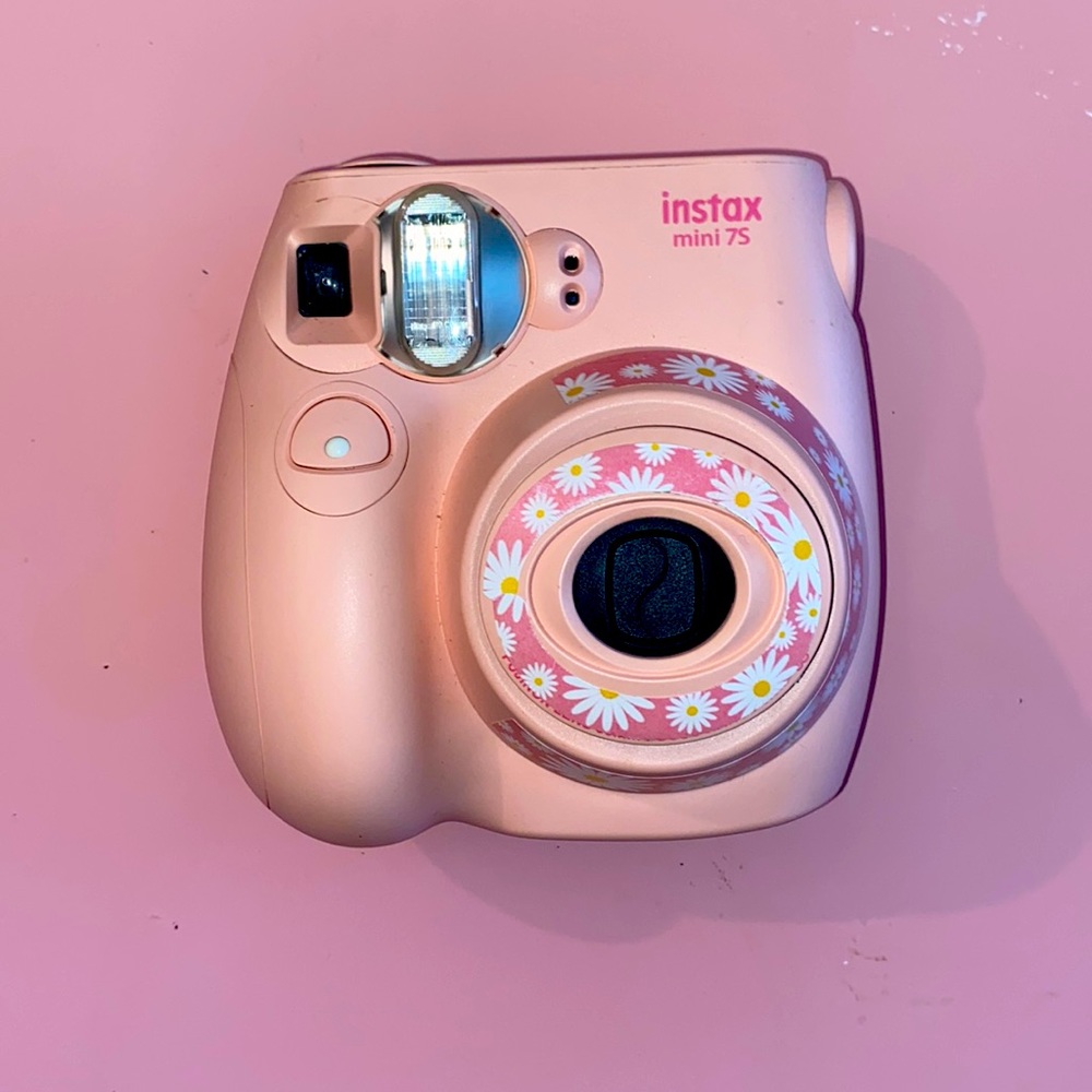 Baby pink Instax mini 7S Polaroid camera